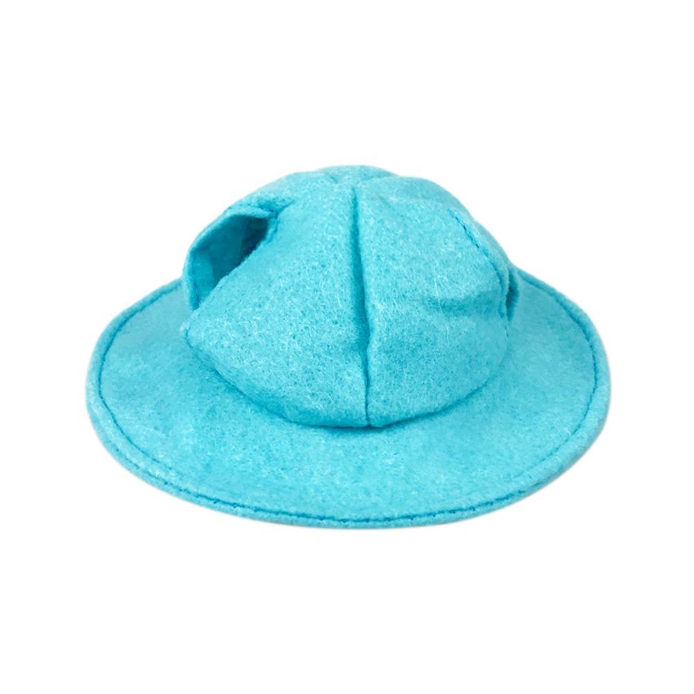 Felt Small Animals Bucket Cap With Ear Holes Pet Clothing Accessories Hamster Fisherman Hat Breathable Lightweight