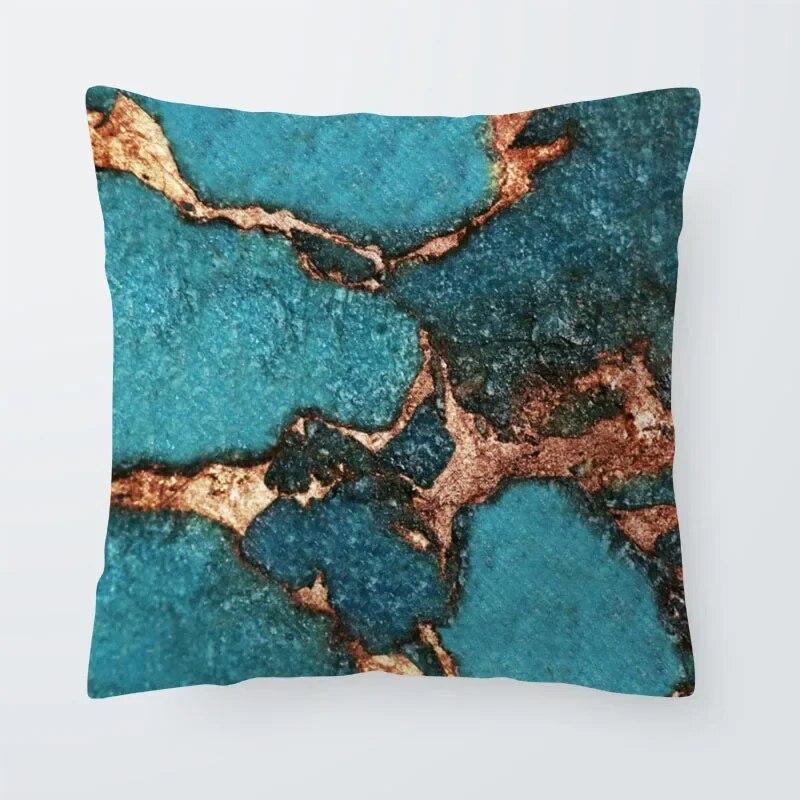 

Чехол на подушку Агат Кристалл Мраморная текстура Декор для спальни Наволочка 40x40cm