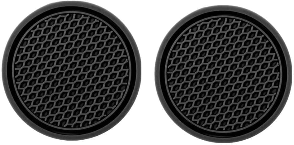 

2pcs Black Car Coasters Pvc Travel Auto Cup Holder Drink Interior Pad Slip Honeycomb чёрный