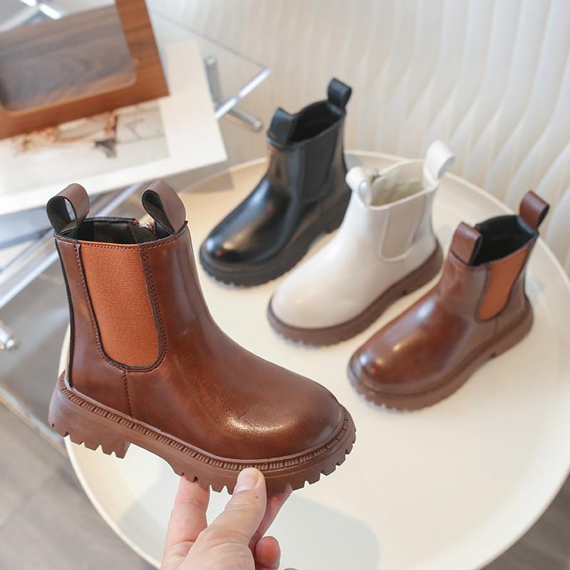 Kids British Style Martin Boots 2026 Girls Boys Neutral Leather Look Short Ages 4-12