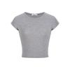 Front Shoulder Crew Neck Spice Girl Open Button Short Sleeve T-shirt, Summer New Short Top Women