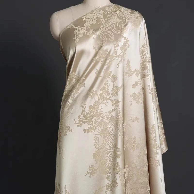 100x150cm Acetate Satin Jacquard Fabric Dress Shirt Silky Glossy for Apparel Sewing Craft Home Decoration Pillow Cushion