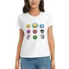 Damen T-Shirt Geometry Dash Sommer Kurzarm T-Shirts Rundhals Baumwolle T-Shirts Kleidung Tops Streetwear