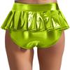 Dámské metalické lesklé mikro mini plisované culottes sukně Rave párty mikro šortky
