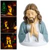 Christmas Night Light Santa Prayer/Jesus Prayer/Bathtub Snowman/Santa Reading LED Table Lamp Winter Resin Sculpture for Mantel Shelf Bedside Decor