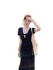 French Blue Vneck Lace Floral Maxi Dress With Slim Fit For Summer 2026