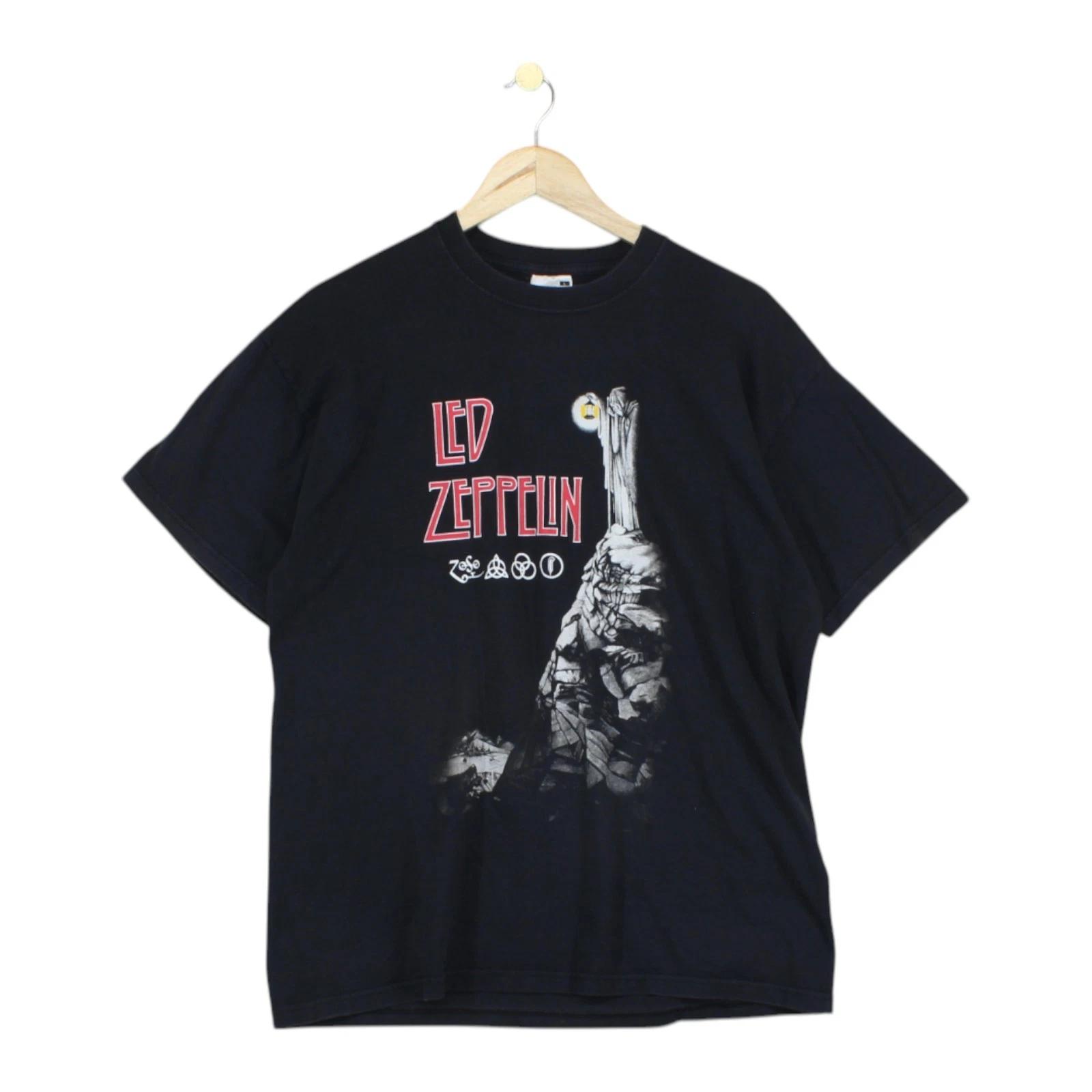 

Vintage Led Zeppelin T-Shirt Mens Size L Black 90s Rock Tee Graphic XL