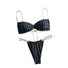 Zweiteiliges Separates Bikini-Set Damen Badeanzug Bademode Neuer Badeanzug Mit Polster Push-Up BH-Set Tanga Bikini Anzug