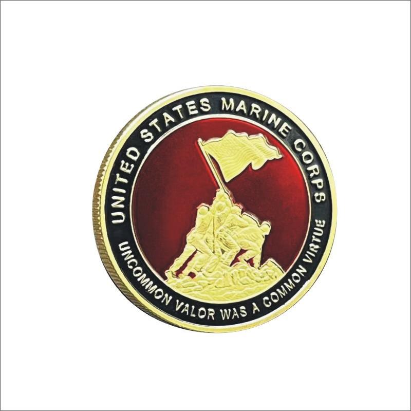 

USA Marine Corps Semper Fidelis Commemorative Coin Uncommon Valor Was A Common Souvenir Coin Golden Plated Challenge Coin