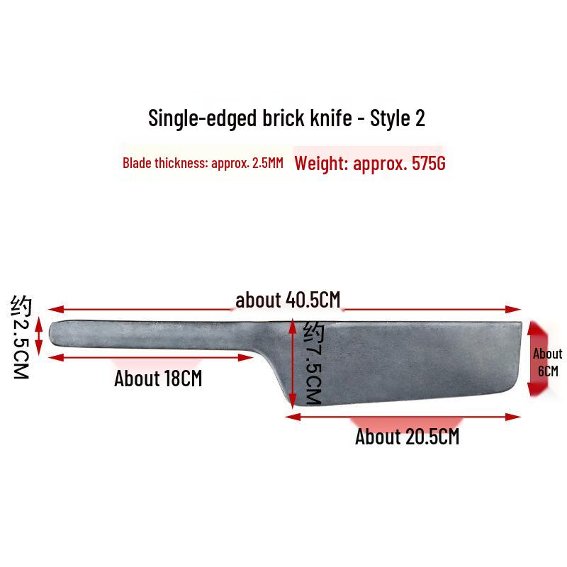 Double-Sided Brick Knife - Manganese Steel Trowel for Plastering, Cutting Bricks, and Wall Laying