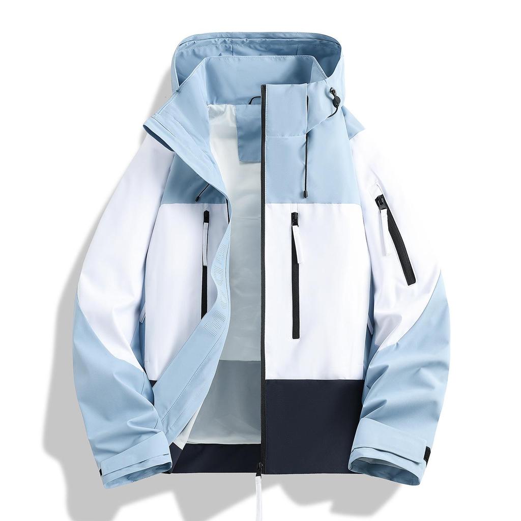 New Women's Windproof Waterproof Hooded Jacket for Mountaineering - Breathable, Wear-Resistant, and Loose-Fit 