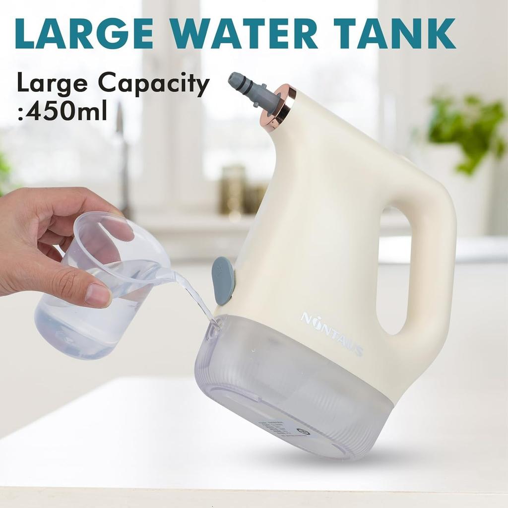 1200W Handdampfreiniger Tragbare Dampfreiniger mit 450ml Wassertank Handheld Dampfreiniger zur Fleckenentfernung auf mehreren Oberflächen, 8 Zubehörteile