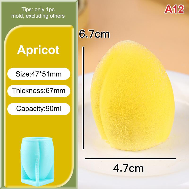 Stampo per Gelato alla Frutta M-Food-Safe Design 3D Fragola Mango Pesca Rilascio Facile Stampo per Torta, Cioccolato, Gelatina, Sapone Fai da Te
