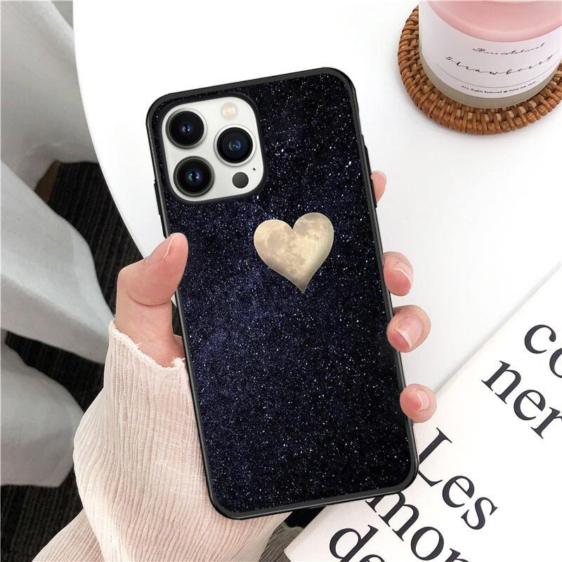 

Чехол для телефона iPhone 14 13 12 11 Pro Max XS XR X 8 7 Plus SE Чехлы для мобильных телефонов Gold Rose Love Heart Funda Cell iphone 14ProMax