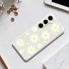 For Samsung Galaxy S24 FE Case White Daisy Pattern Printing Straight Edge TPU Phone Back Cover