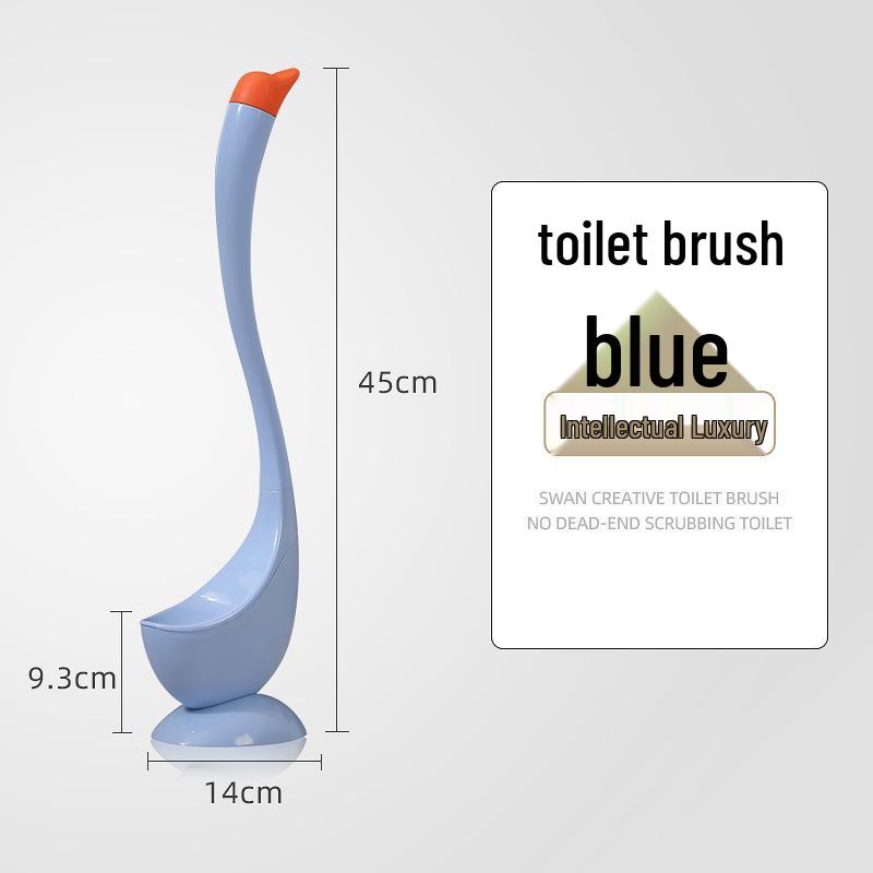 Cross-Border Swan Design Long Handle Silicone Toilet Brush Set
