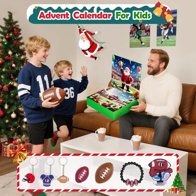 Advent Calendar 2025 Sport for Teen Boys Girls Teenagers Baseball Football Christmas Countdown Gifts Accessories and Decorations Stocking Stuffers