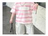 Children's Handsome Summer 2026 Casual Letter Stripe Short Sleeve Two-Piece Set