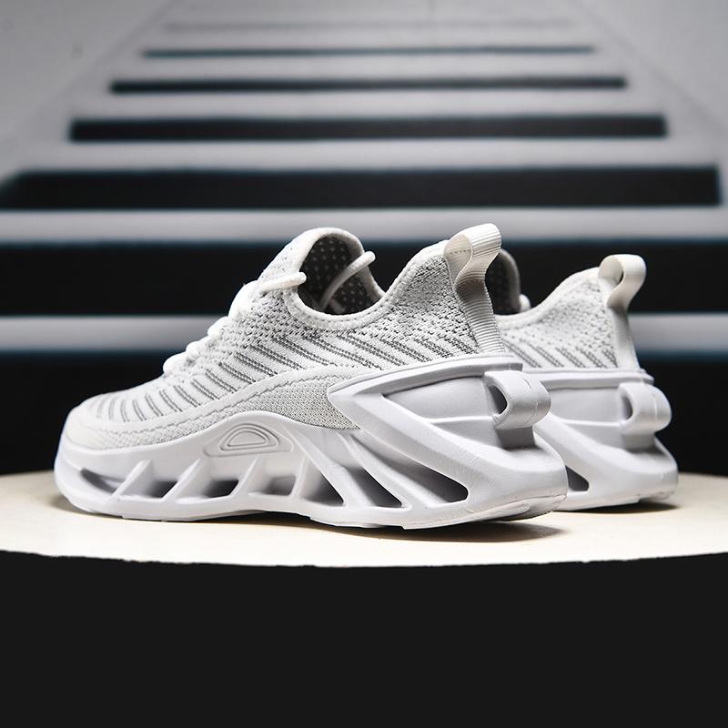 Fashion Fashion Purple Running Shoes Unisex Knit Breathable Platform Men's Casual Sneakers Outdoor Non slip Lace up Women's Sports Shoes