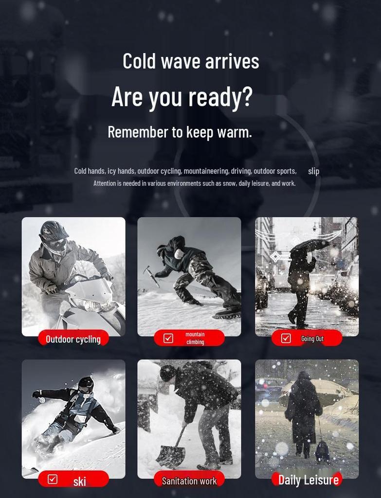 Rechargeable Heated Gloves for Men & Women - Ideal for Winter Cycling, Motorcycle Riding & Food Delivery