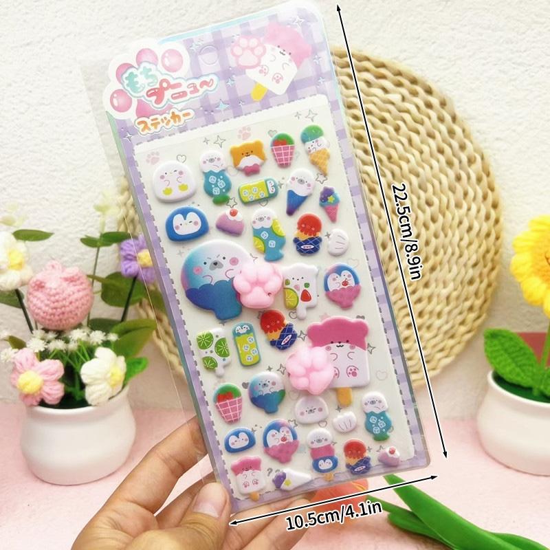 

3D Cute Animal Butt Stickers Soft Pinched Happy Buttocks Sticker Stress Relief Puffy Sticker For Diy Scrapbook Phone Case Decal