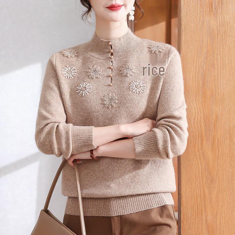 Middle-Aged Women s 2025 Autumn/Winter Thickened Fleece Sweater XL