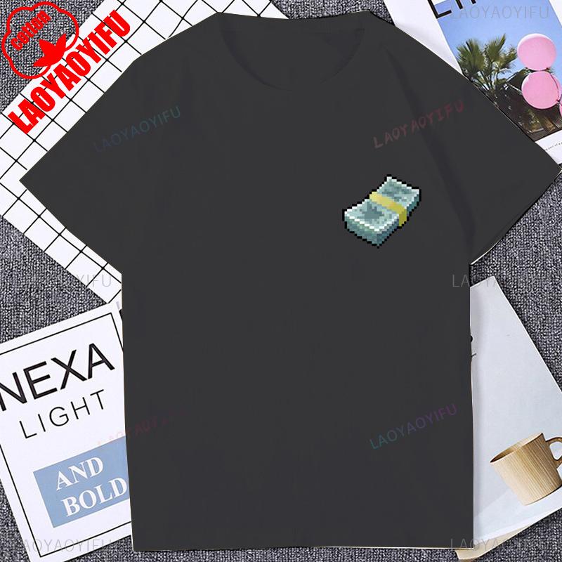 Vintage Pixel Game Style MapleStory Kawaii Printed TShirts Korea Style Buddy Personalize Homme T Shirt Cotton Y2K Otaku Clothing