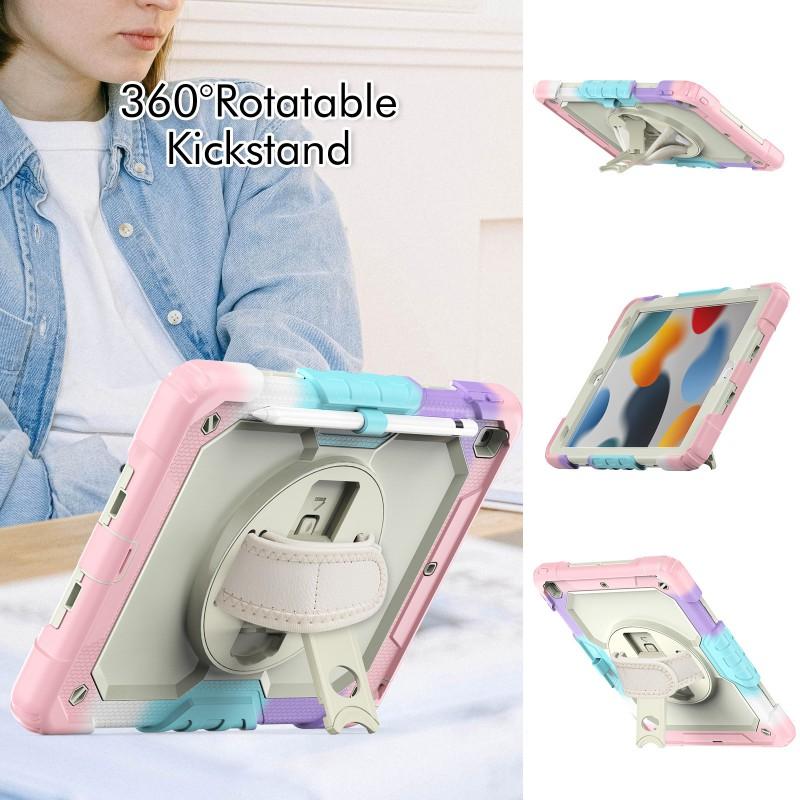 IPad 9th 10.2 Case 7/8th Gen Cover Camo SiliconePC Shockproof Sleeve With Wrist Strap