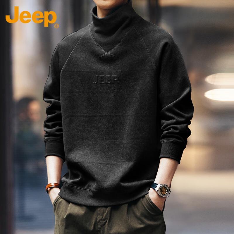 

JEEP Men s Heavyweight Mock Neck Long Sleeve T-Shirt