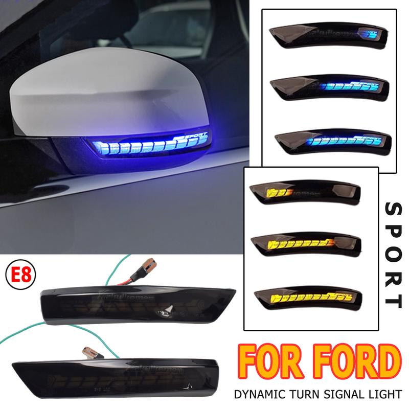 Dynamic Turn Signal Light LED Side Rearview Mirror Sequential Indicator Blinker Lamp For Ford Focus 2 3 Mk2 Mk3 Mondeo Mk4 EU