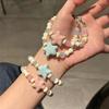 Korean Sweet Ceramic Starfish Bracelets for Women Girls Handmade Pink Blue Beaded Bracelet Aesthetic Y2K Jewelry Friendship Gift