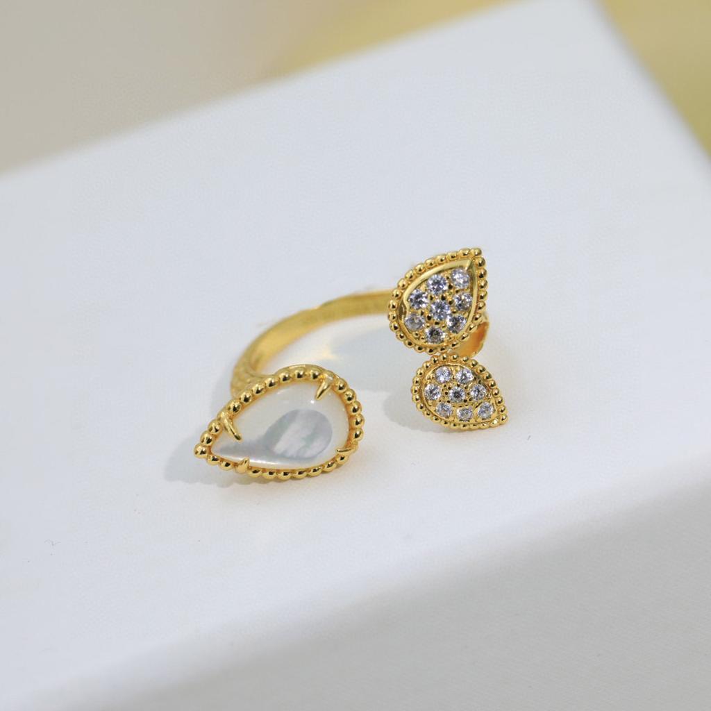 New In Classic Popular Brand Women's Rings Luxury Jewelry for Women Pure 925 Sterling Silver Designer Ring Water Drop Open Rings