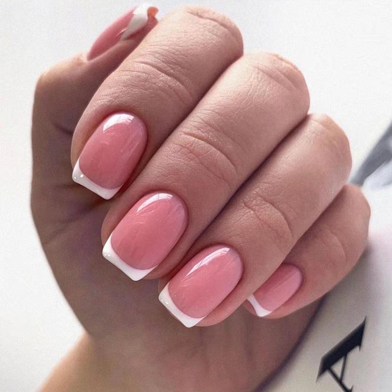 Removable White French Tip Wearable Nail Stickers