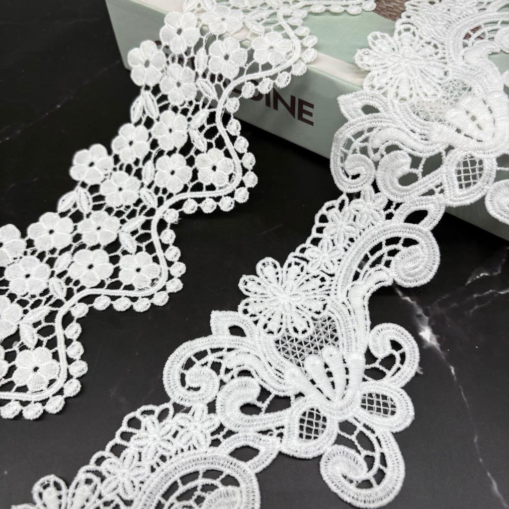 Water-Soluble Lace Milk Silk Embroidery Lace, Wavy Big Flower Barcode, Dress Women'S Accessories