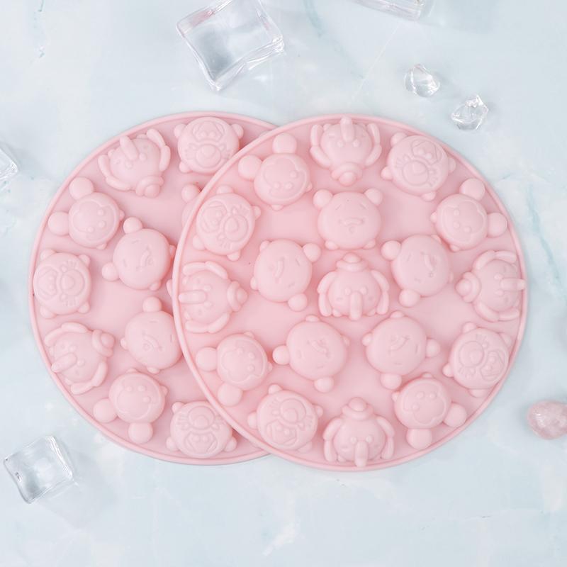 Cartoon Animal Silicone Mold Diy Cute Candy Chocolate Gummy Animal Ice Cube Non-Stick Moulds Kitchen Baking Mold