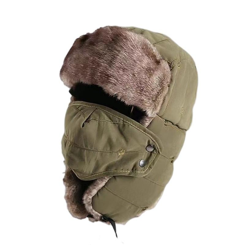 Warm Fleece Lined Winter Hat With Ear Protection Unisex Outdoor Skiing Motorcycle Cap