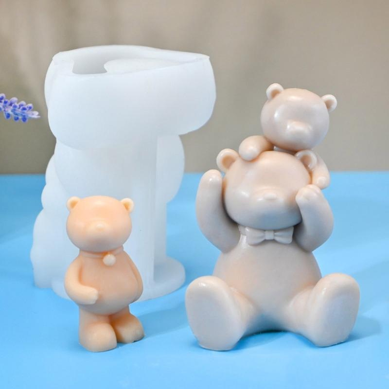 Multipurpose Adorable 3D Bear Sturdy Silicone Mold Portable for Resin Craft and Gypsum Figurines Home Decoration
