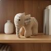 Patchwork Elephant Doll Handmade Textile Figurine Comforting Present House Decoration for