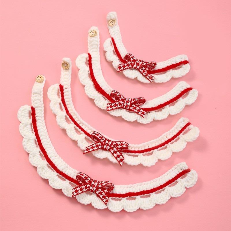 Pet Saliva Towel Four Seasons Cute Knitted Pet Scarf Dog Bib Cat Jewelry Pet Supplies Dog Bow Tie Dog Hair Accessories Chien