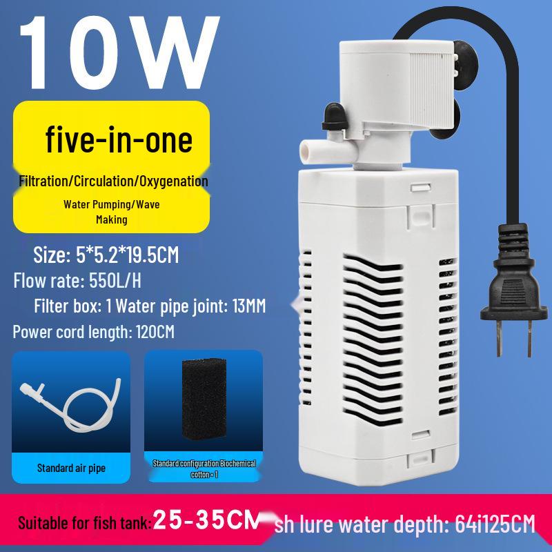 Aquarium Ultra-Quiet 5-in-1 Filter and Circulation Oxygen Pump