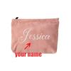 Personalized Embroidered Corduroy Makeup Bag Letter Toiletry Cosmetic Pouch Bridesmaid Proposal Gift Custom Makeup Bag for Women
