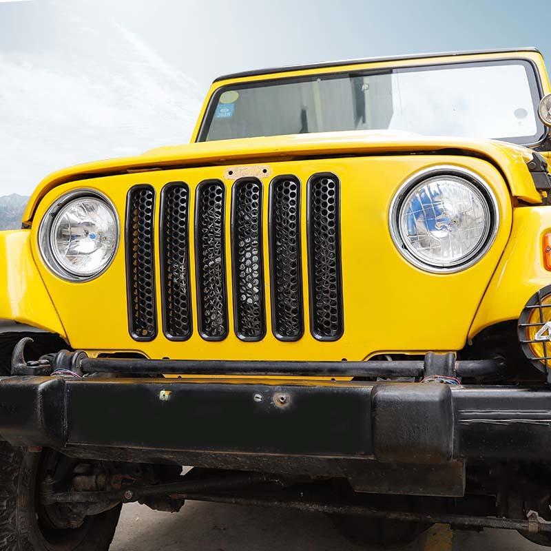 Car Front Hood Grille Ring Cover Protective Sticker For Jeep Wrangler TJ 1997-2006 Car Exterior Accessories 