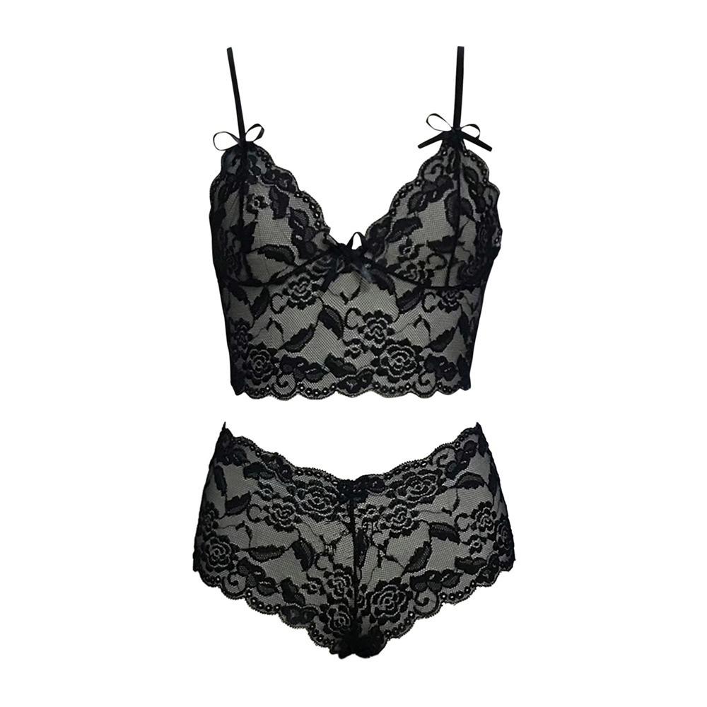 Female Underwear Suits for Women Shorts Solid Lace Vest Camisole Tube Top Panties Suit Flower Printed