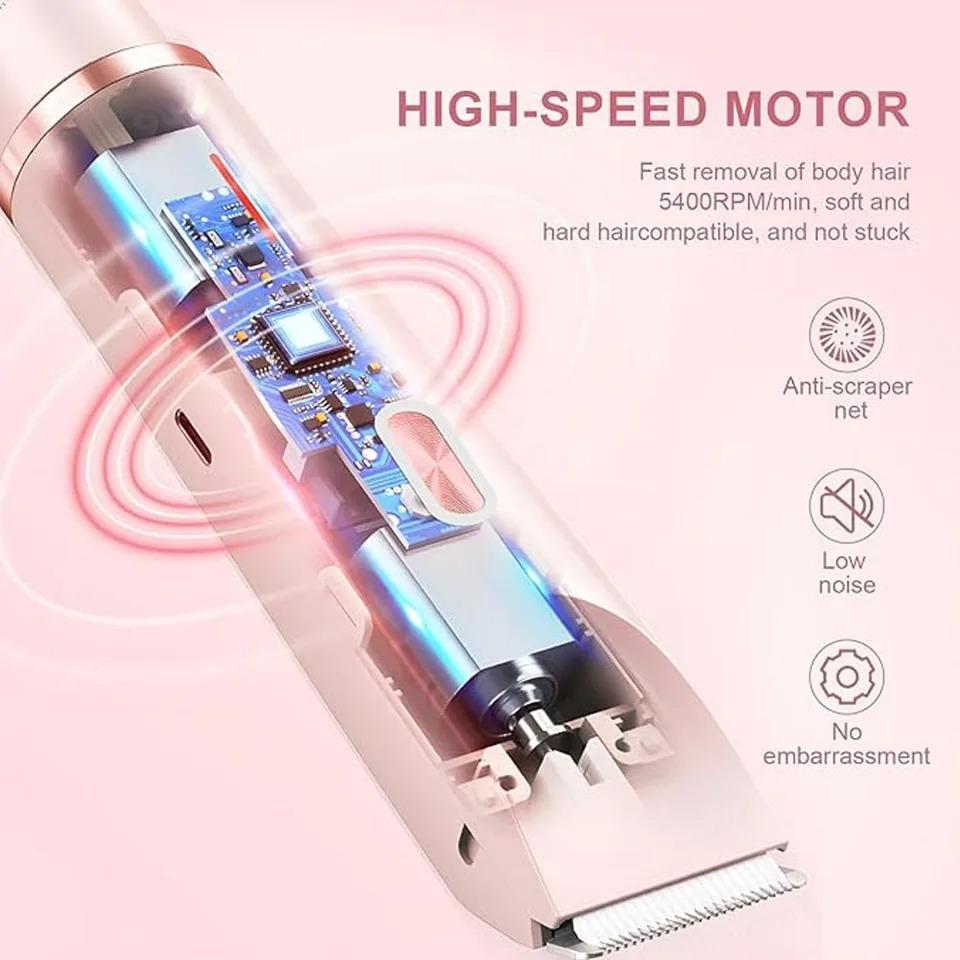Dual Head Hair Removal for Women Portable Float Blade R-shaped Head Wet Dry Use Waterproof Painless Facial Trimmer Body Epilator