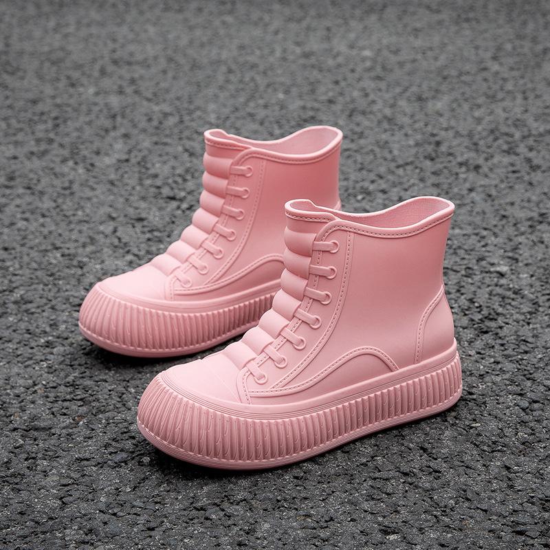 Fashion New Women's Rain Boots Rubber Shoes Non-Slip Waterproof Shoes Outdoor Wear-Resistant Kitchen Work Waterproof Fashion Boots