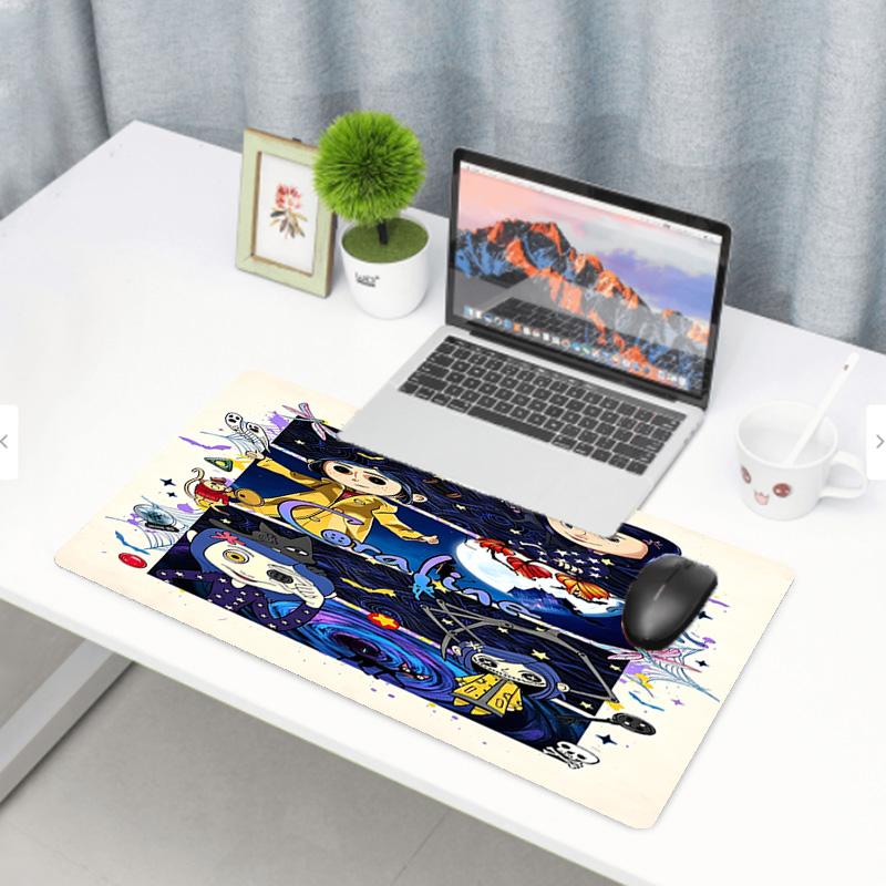 Coraline Print Mouse Pad, Anti‑Slip Desktop keyboard Mat, for PC Laptop Gaming Working Daily Use, Cool Festival Surprise Gift