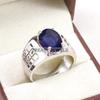 Blue Sapphire Oval Cut Gemstone With 925 Sterling Silver Ring For Men's #B621 JL375686516341