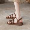 Fashion Women's Sandals 2026 New Buckle Decorative Flat Shoes Open Toe Solid Beautiful Comfortable Women's Sandals Zapatos