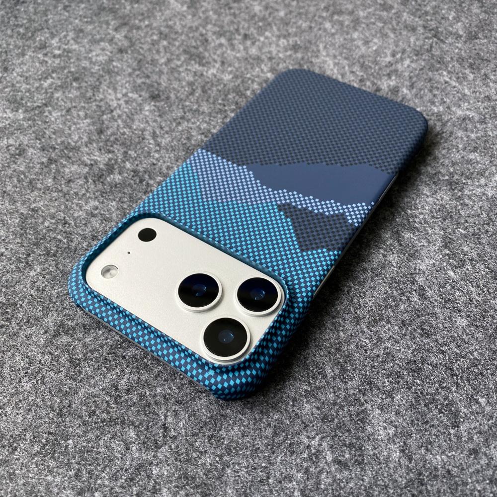 UltraThin Borderless PC Carbon Fiber Phone Case For iPhone 17 Air 16 15 14 13 12 Plus Pro Max Kevlar Texture Bumper Cover