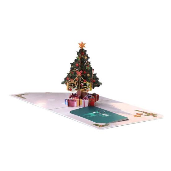 3D Pop Up Christmas Greeting Card Merry Christmas Gift Cards with Envelopes Santa Elk Snowman Holiday Cards for Christmas Parties Home Decor